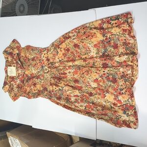 Myrtlewood of California cap sleeve midi floral summer dress XS